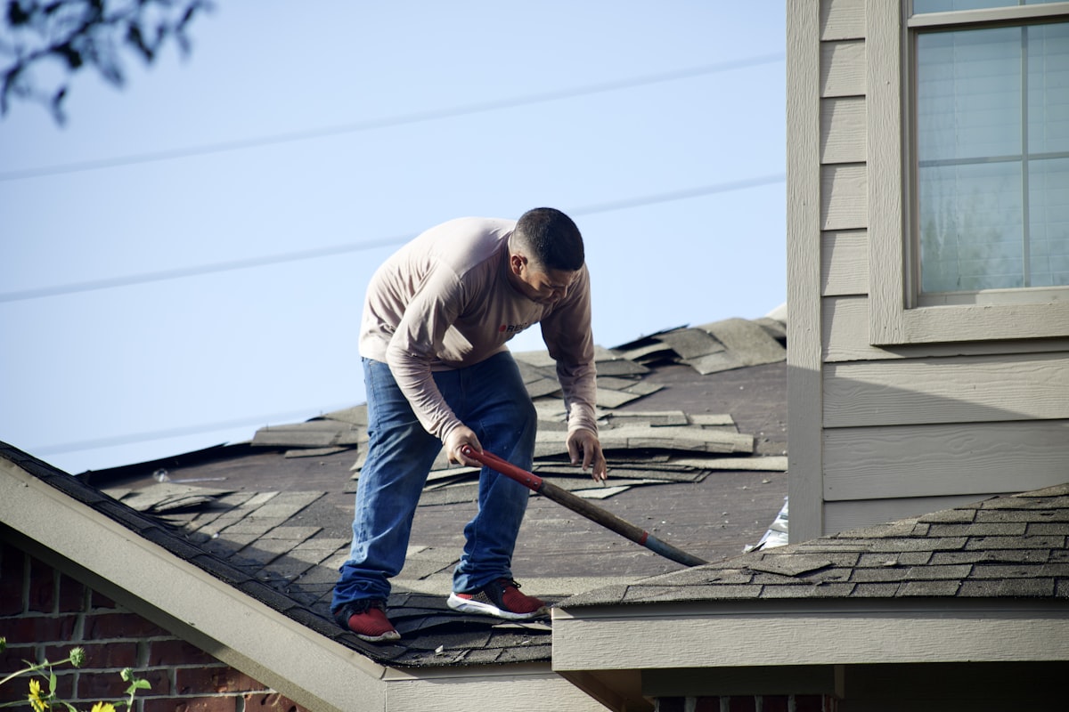 Storm roof damage example